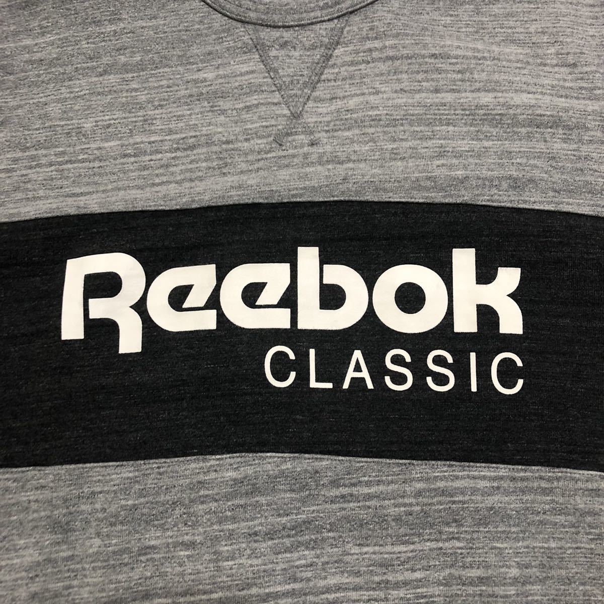Reebok Classic リーボッククラッシック ビッグロゴ ビッグプリント 切替 ユニセックス オーバーサイズ スウェットトレーナー L 美品 古着_画像5
