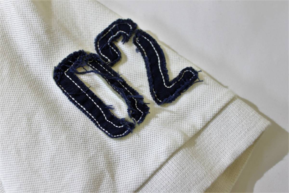 ◆RUSSELL ATHLETIC ラッセル◆半袖 刺繍 かのこポロシャツ 白 スリム:L_画像6
