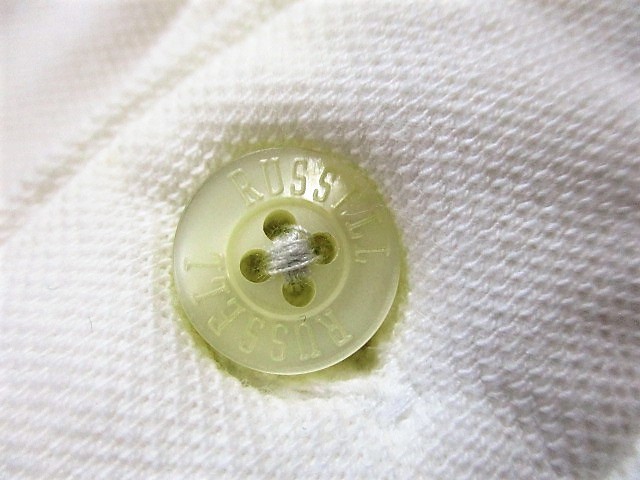 ◆RUSSELL ATHLETIC ラッセル◆半袖 刺繍 かのこポロシャツ 白 スリム:L_画像8