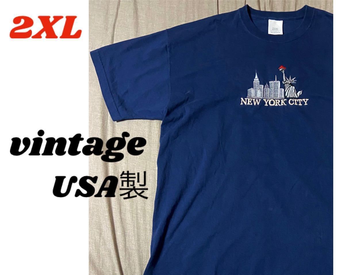 【USA製】オーバーサイズ 半袖Tシャツ ニューヨークシティ 刺繍ロゴ 菅田将暉