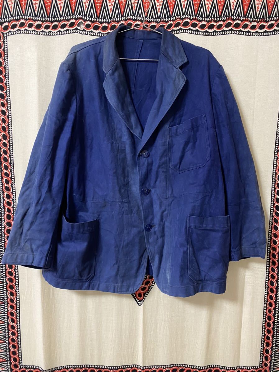 vintage euro work jacket ヨーロッパ古着 ユーロワークジャケット ビンテージ ダメージ加工 ユーロワーク 40s 50s 60s