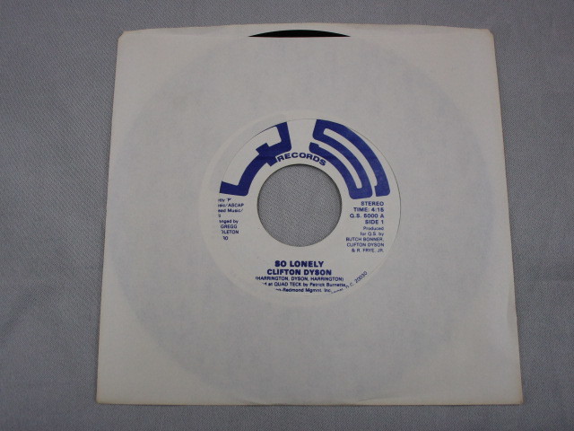 【SOUL ７”】CLIFTON DYSON / SO LONELY、I'M GIVING UP_画像1