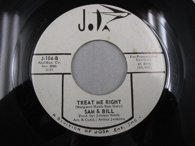 【SOUL ７”】SAM & BILL / FLY ME TO THE MOON、 TREAT ME RIGHT _画像4