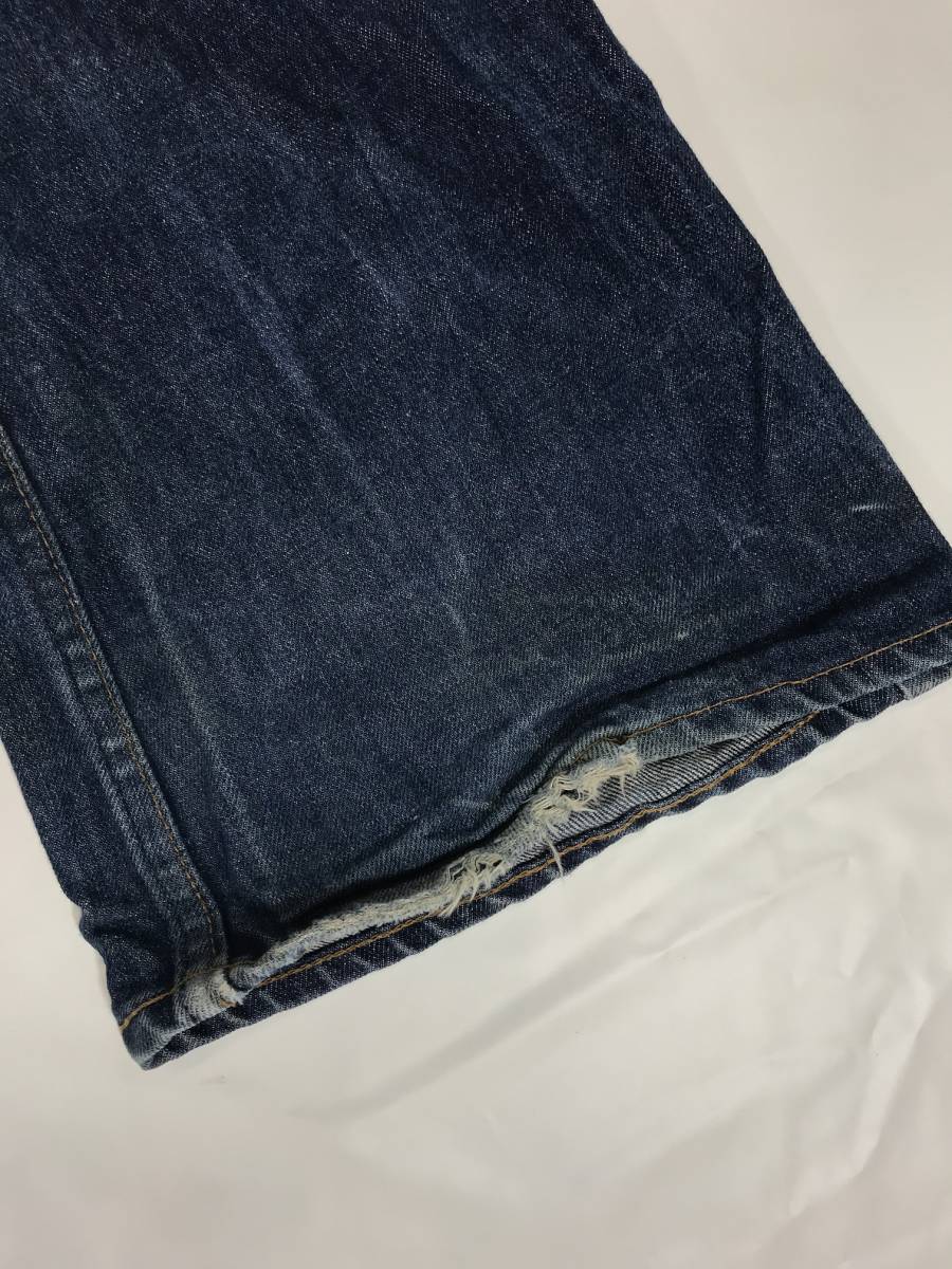 古着 899 W38 デニム パンツ ビンテージ 80 70 60 USA vintage リーバイス Levi's ジーンズ 646 オレンジ ダメージ ヒゲ _画像7