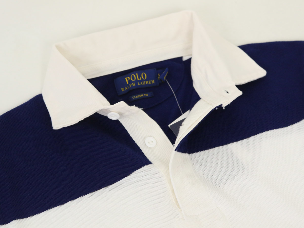 新品 アウトレット 1048 Sサイズ メンズ 長袖 シャツ polo ralph lauren ポロ ラルフ ローレン ロゴ ボーダー ラガー_画像2