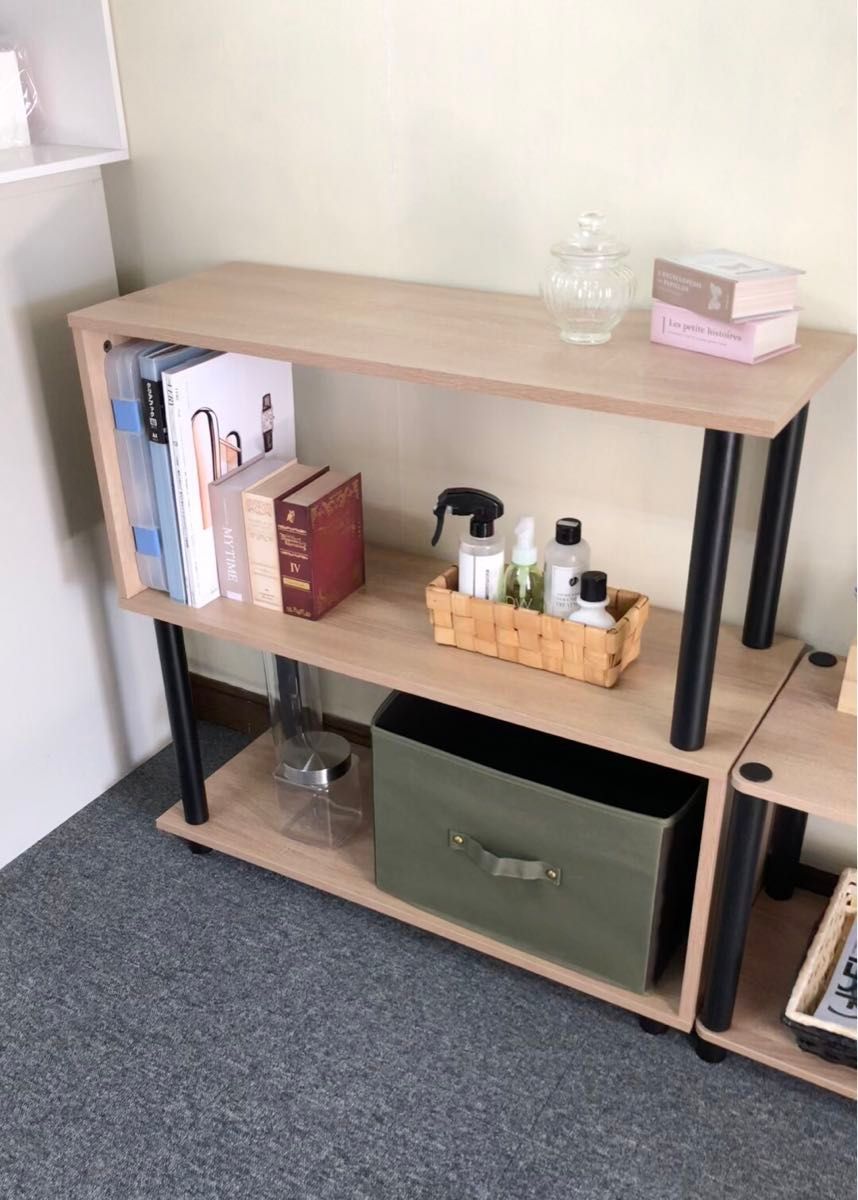 S字オープンラック 3段 幅80cm おしゃれ シェルフ SR3 DB