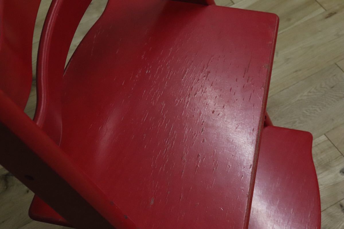 GMDKS279○ STOKKE / ストッケ トリップトラップチェア 赤 レッド 北欧 ヴィンテージ ベビーチェア 子供椅子_画像6