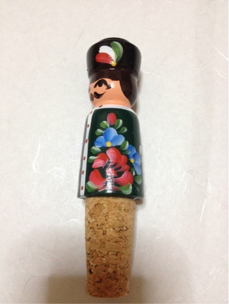  wine cork stopper hand made doll attaching wooden / cork plug bottle stopper Hungary import miscellaneous goods .. tolepainting 