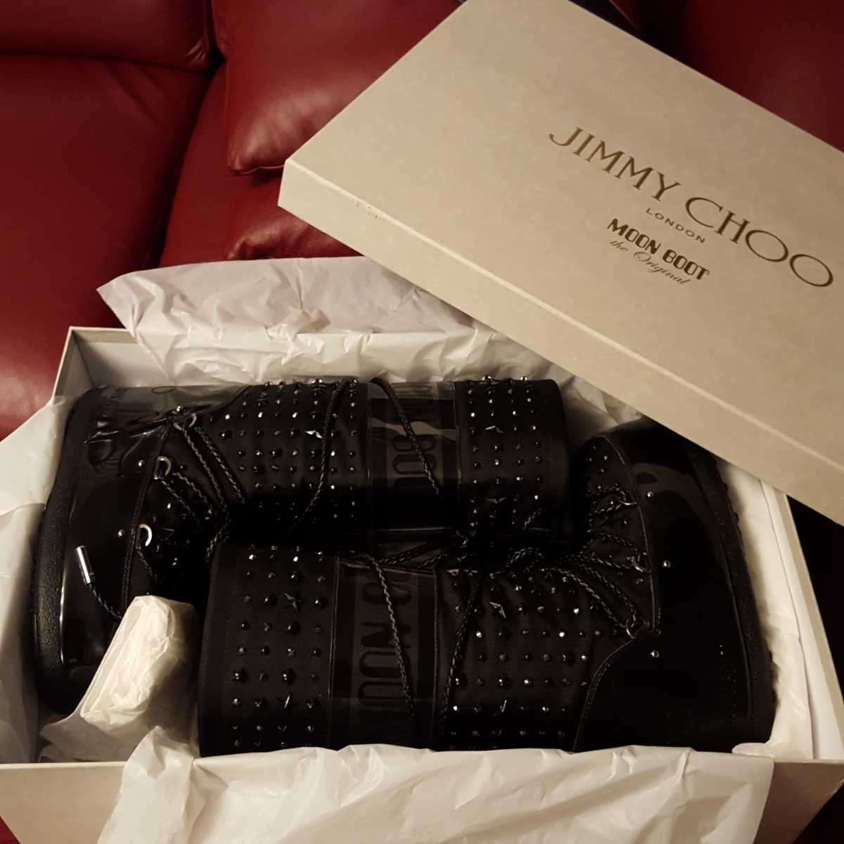 ★【新品】JIMMY CHOO　MOON BOOT BLACK/BLACK フラット　サイズ39/41　26cm_画像9