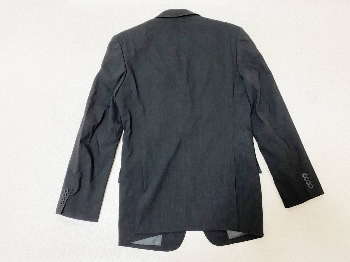  men's 1 size :BLACK LABEL[abx] wool * silk silk jacket & pants / suit : light gray pattern black / charcoal gray 