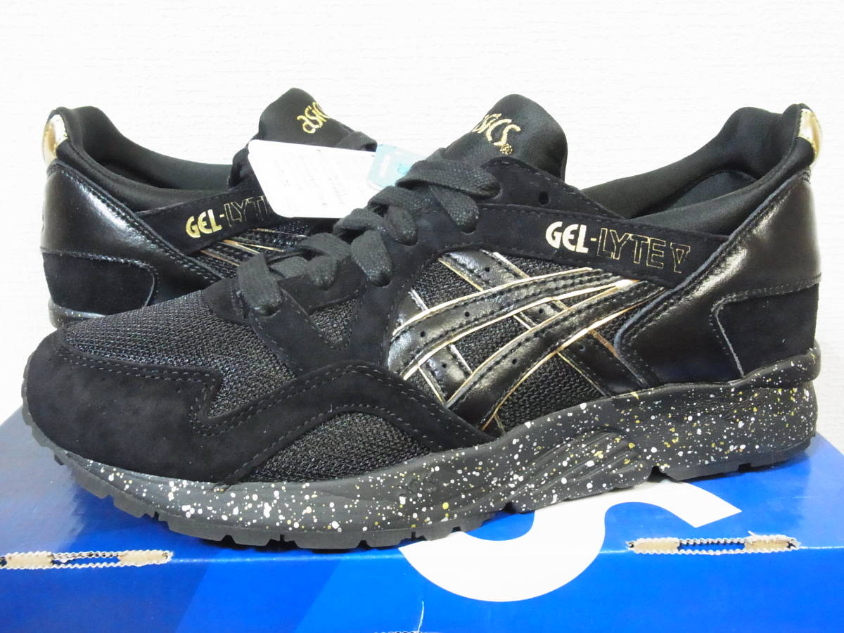  domestic new goods atmos special order ASICS GEL LYTE V BLACK GOLD Asics gel light black Gold a Tomos gel light TQ6J1K 25.5cm US7.5