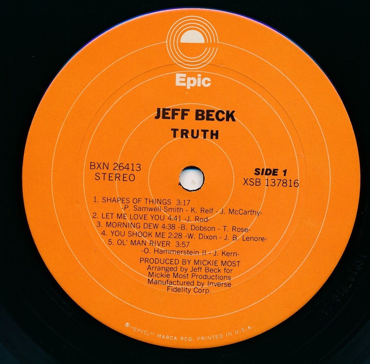 ジェフ・ベック Jeff Beck - Truth /US盤/中古LP!! 商品管理番号：41042_画像3