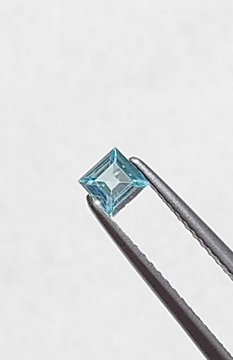  ultimate beautiful goods! blue zircon 0.34ct square loose (LA-3145)