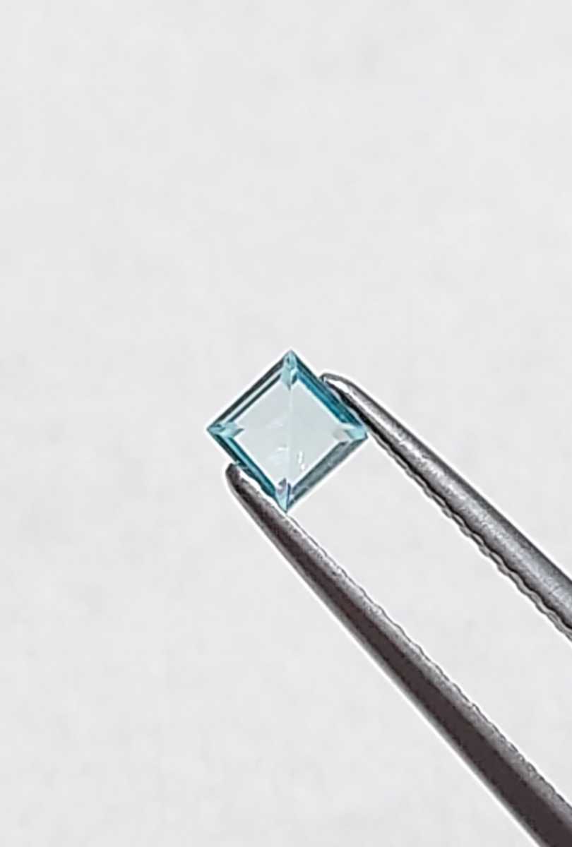  ultimate beautiful goods! blue zircon 0.34ct square loose (LA-3145)