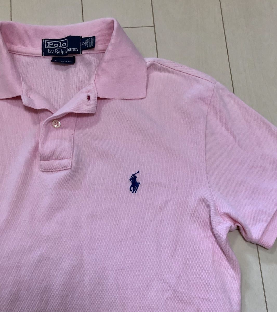 美品 POLO RALPH LAUREN ポロ ラルフローレン ポニー刺繍 ポロシャツ S ピンク