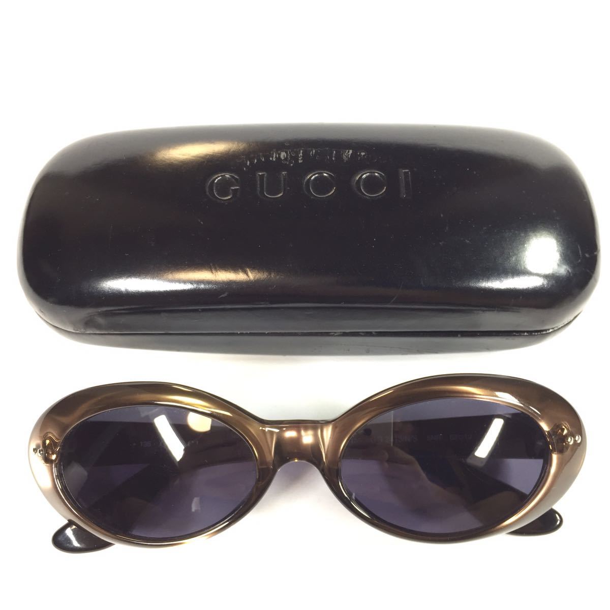 【グッチ】本物 GUCCI サングラス Gロゴ金具 GG 2413/N/S ブラウン×グレー メンズ レディース イタリア製 ケース付き 送料520円_画像1