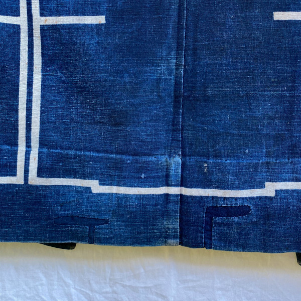 絶妙なフェード 昭和 戦前 戦後 法被 印半纏 もめん 藍染め 継ぎ接ぎ インディゴ ジャパンヴィンテージ JAPAN VINTAGE 扇紋 40s50s60s
