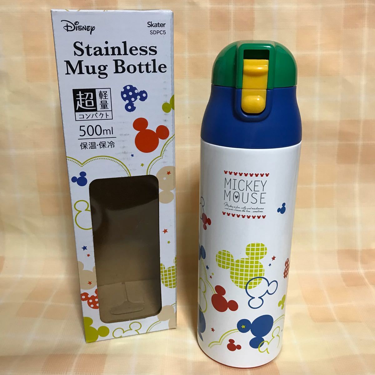 ★新品 ★ミッキー★ロック付ステンレスマグボトル500ml