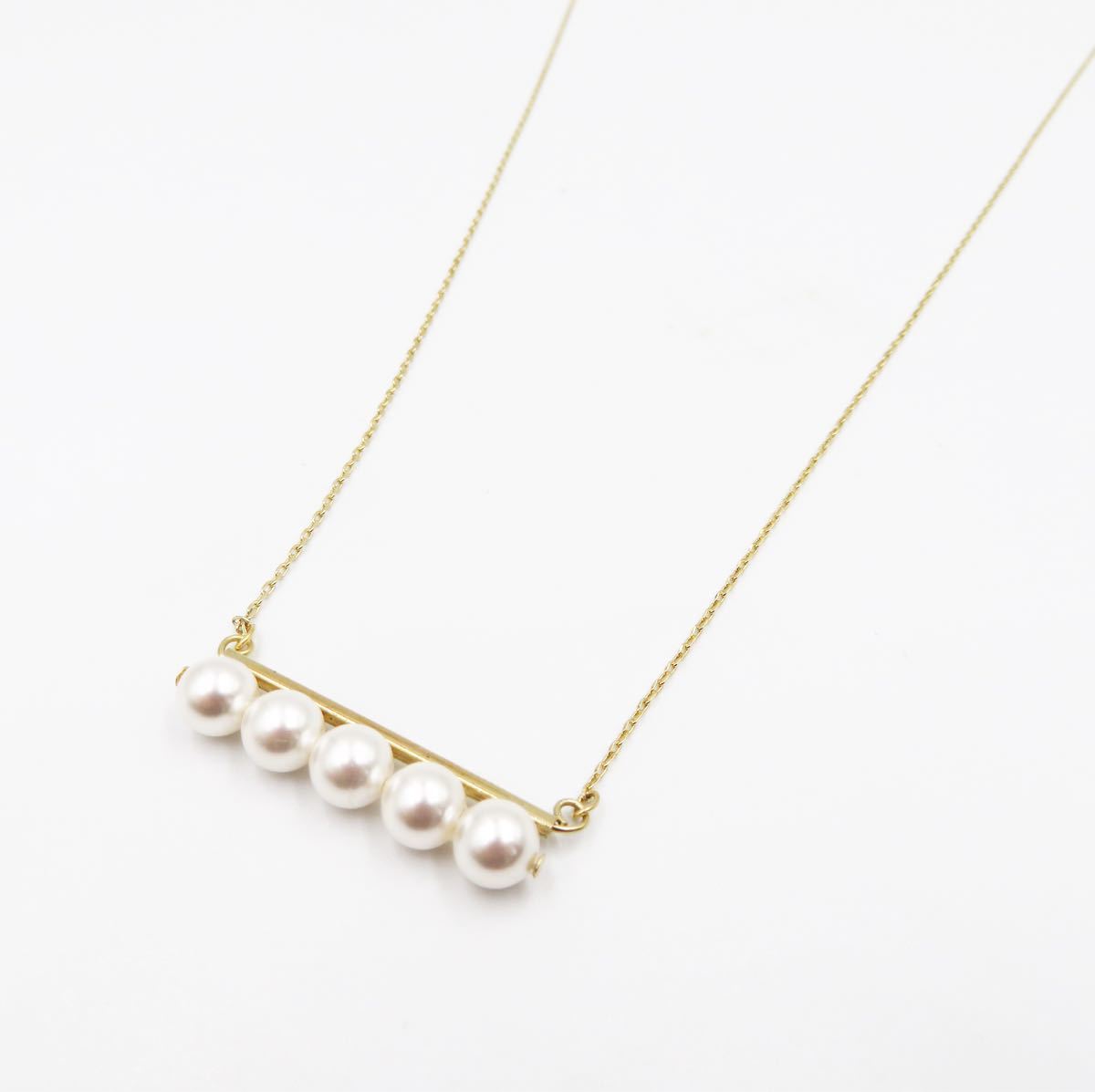 バランスネックレス メタルバー 5連パール TASAKI タサキ 好きな バランスネックレス メタルバー 5連パール TASAKI タサキ 好きな