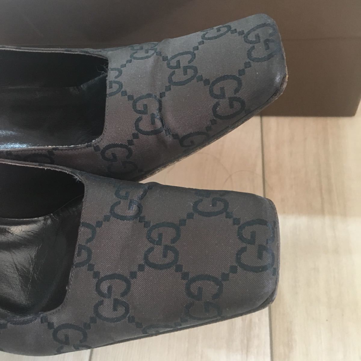 GUCCI 茶色 24.0 GG パンプス イタリア製 ヒールパンプス | contifarma.pe