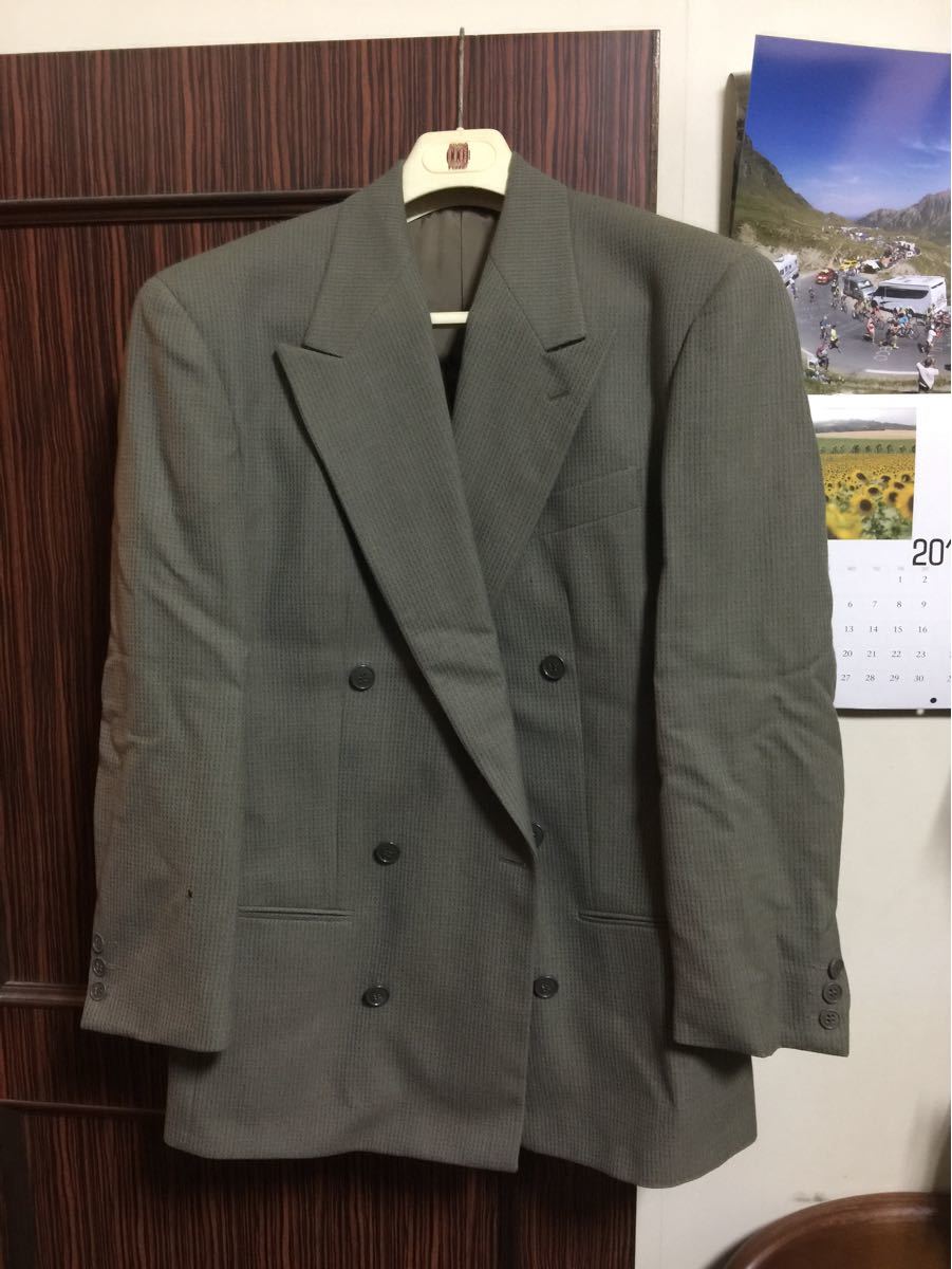 アルマーニ 白タグ ダブルスーツ サイズ46 バブル期 定価25万 秋冬用 古着