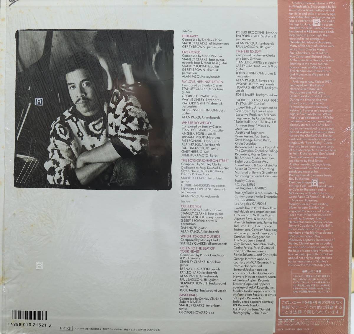 【廃盤LP】Stanley Clarke / Hideaway_画像2