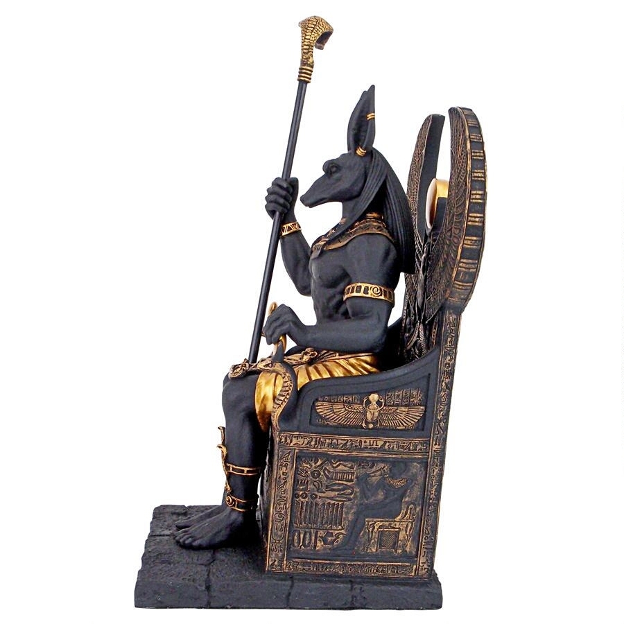 ヤフオク 玉座に座る 古代エジプトの神 アヌビス神 彫像