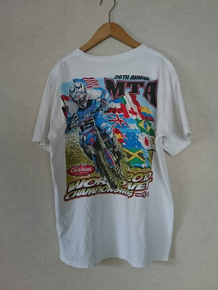 anvil 半袖Tシャツ　Lサイズ 　コットン　2010 motocross world Champion sip カラー白　　197 3I1709_画像7