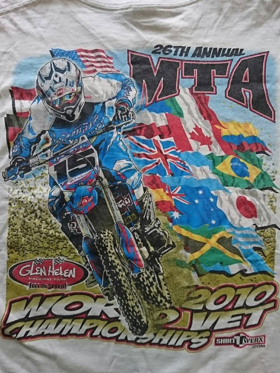 anvil 半袖Tシャツ　Lサイズ 　コットン　2010 motocross world Champion sip カラー白　　197 3I1709_画像5
