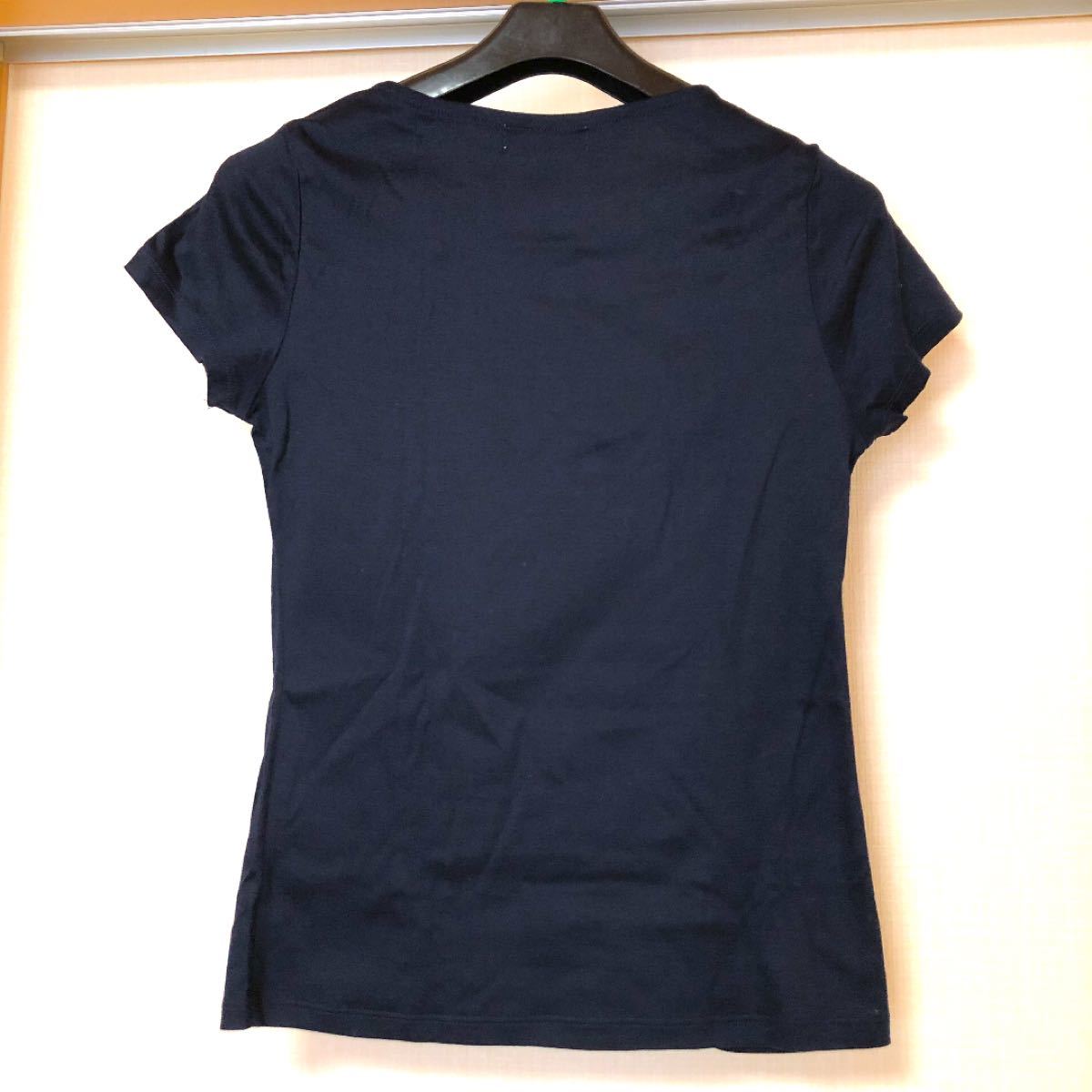 【anySiS】トップス Tシャツ カットソー 濃紺  夏服 スクエアネック