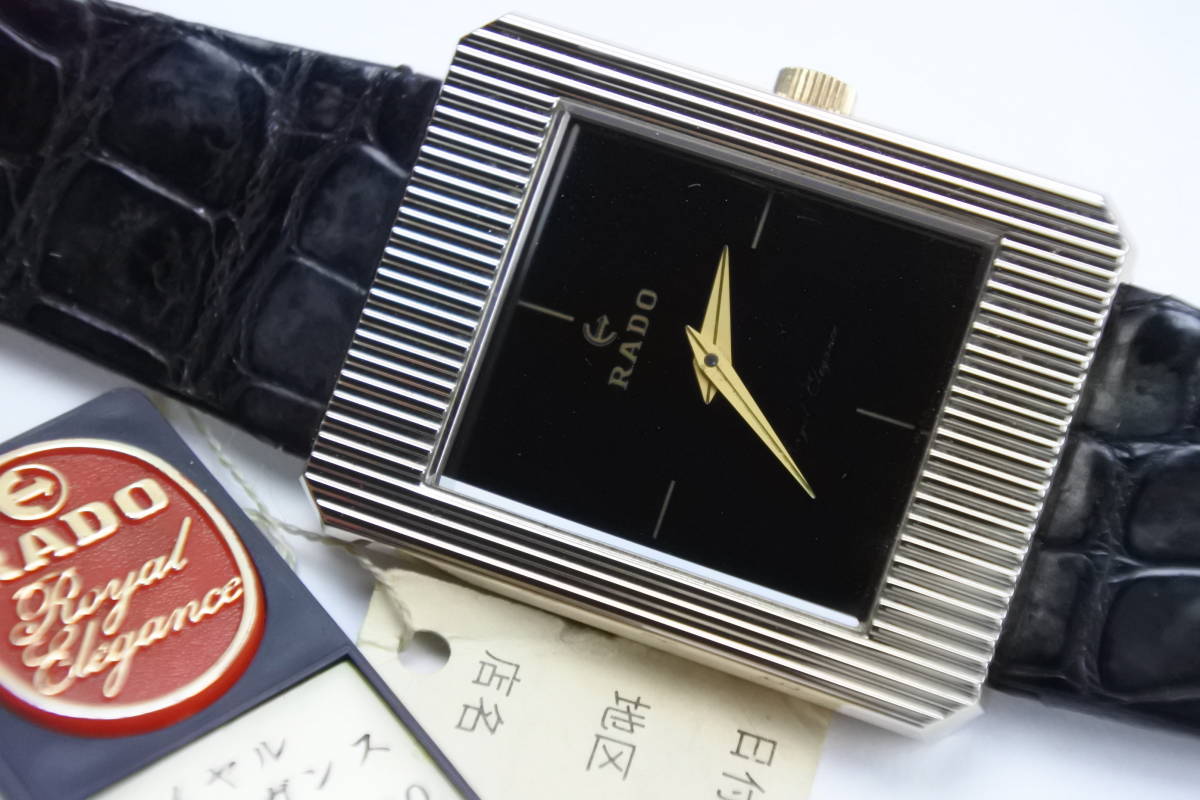 超高級品 1970年代 スイス名門RADOロイヤルエレガンス 超硬 自動巻紳士腕時計 タグ付 デッド 50年前値段で出品お買得でしょう  最大57%OFFクーポン