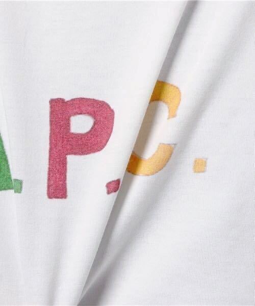 極美品 正規品 A.P.C. COULEURS ロゴ 半袖 Tシャツ ホワイト ラスタカラー XS ユニセックス 紙タグ付き 完売 APC アーペーセー @a670_画像10
