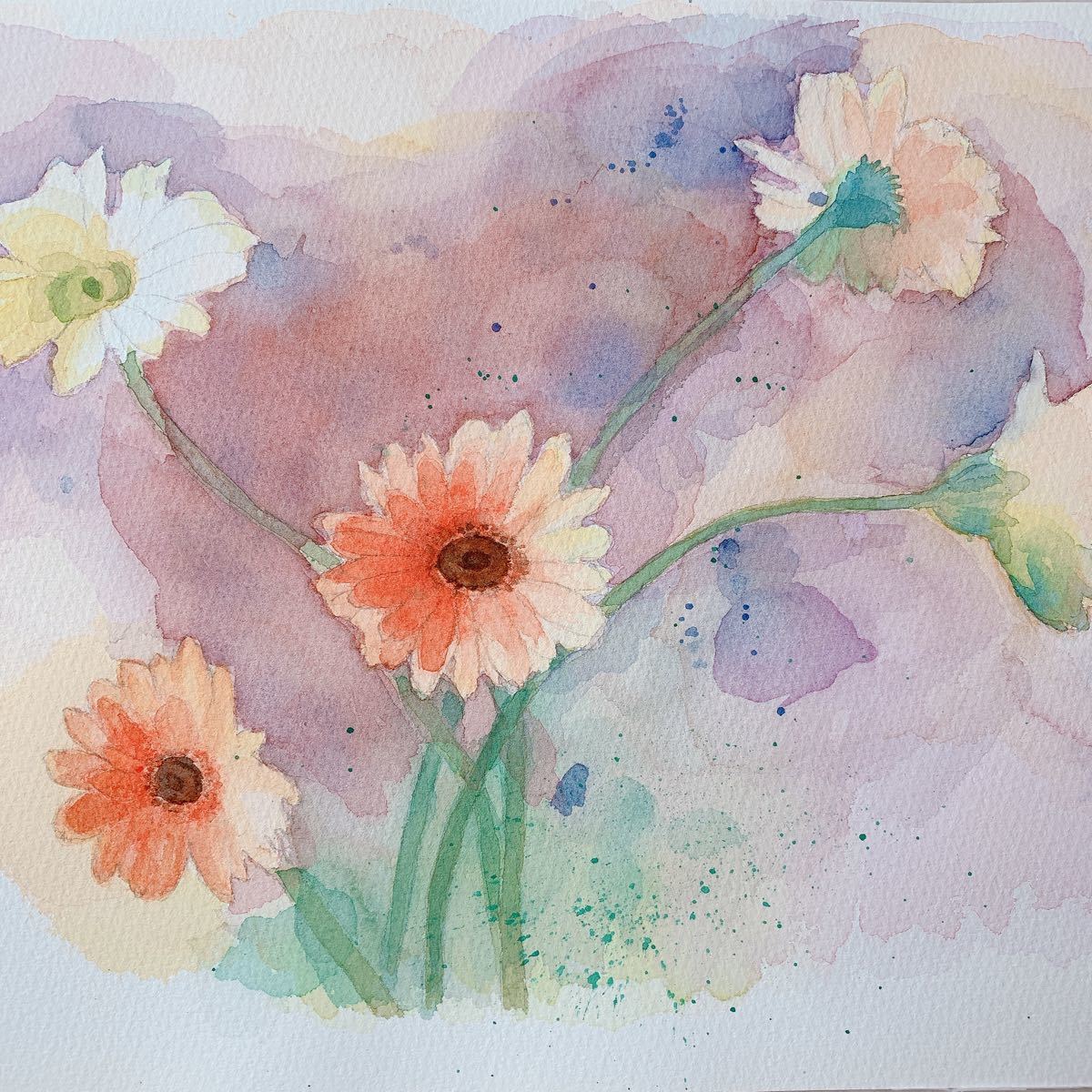Paypayフリマ 水彩画 秋桜 原画 Paypayフリマ 水彩画 秋桜 原画
