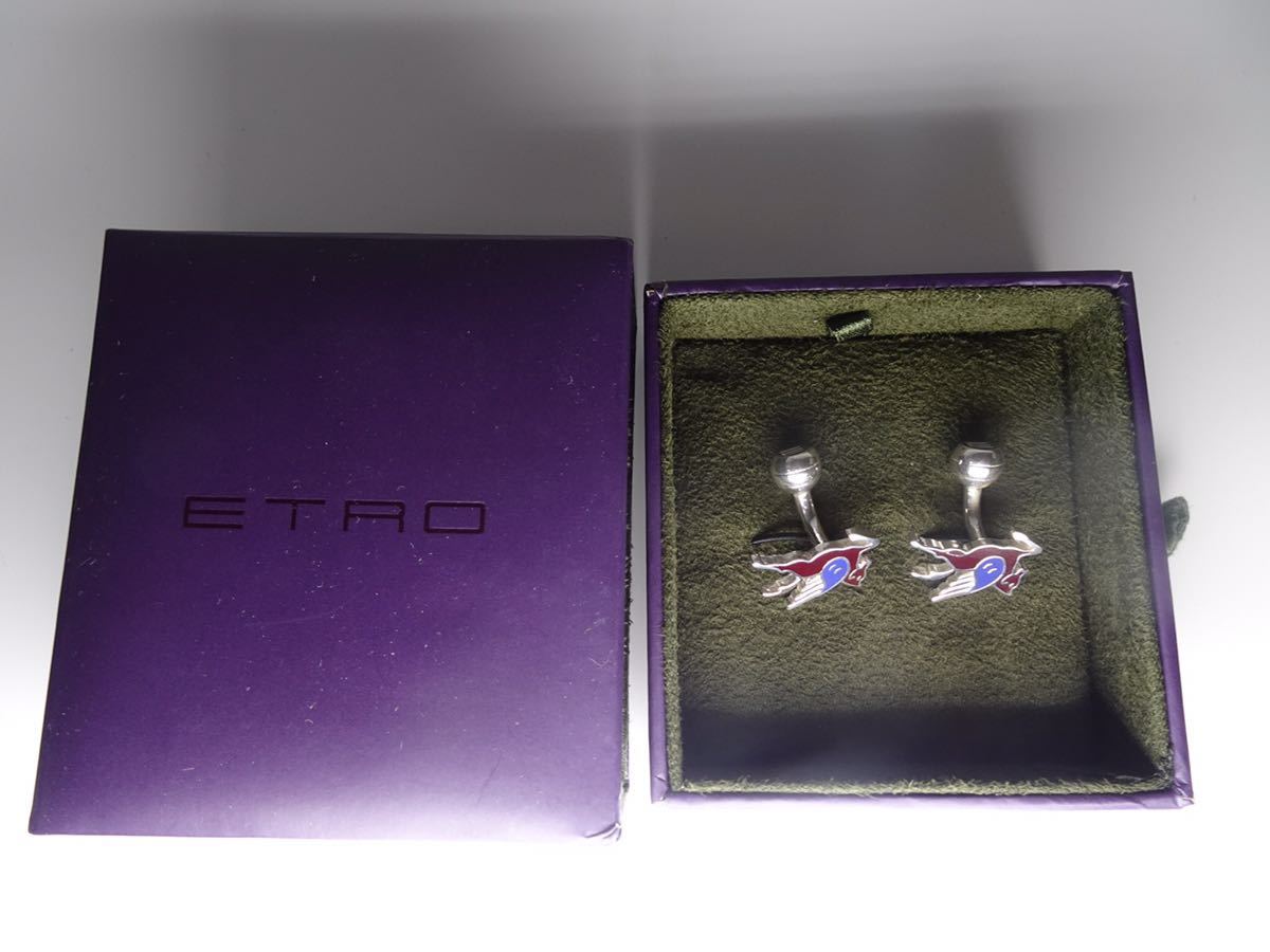  Etro обычная цена 5 десять тысяч ETRO Logo шланг SV925 с коробкой запонки кафф links 