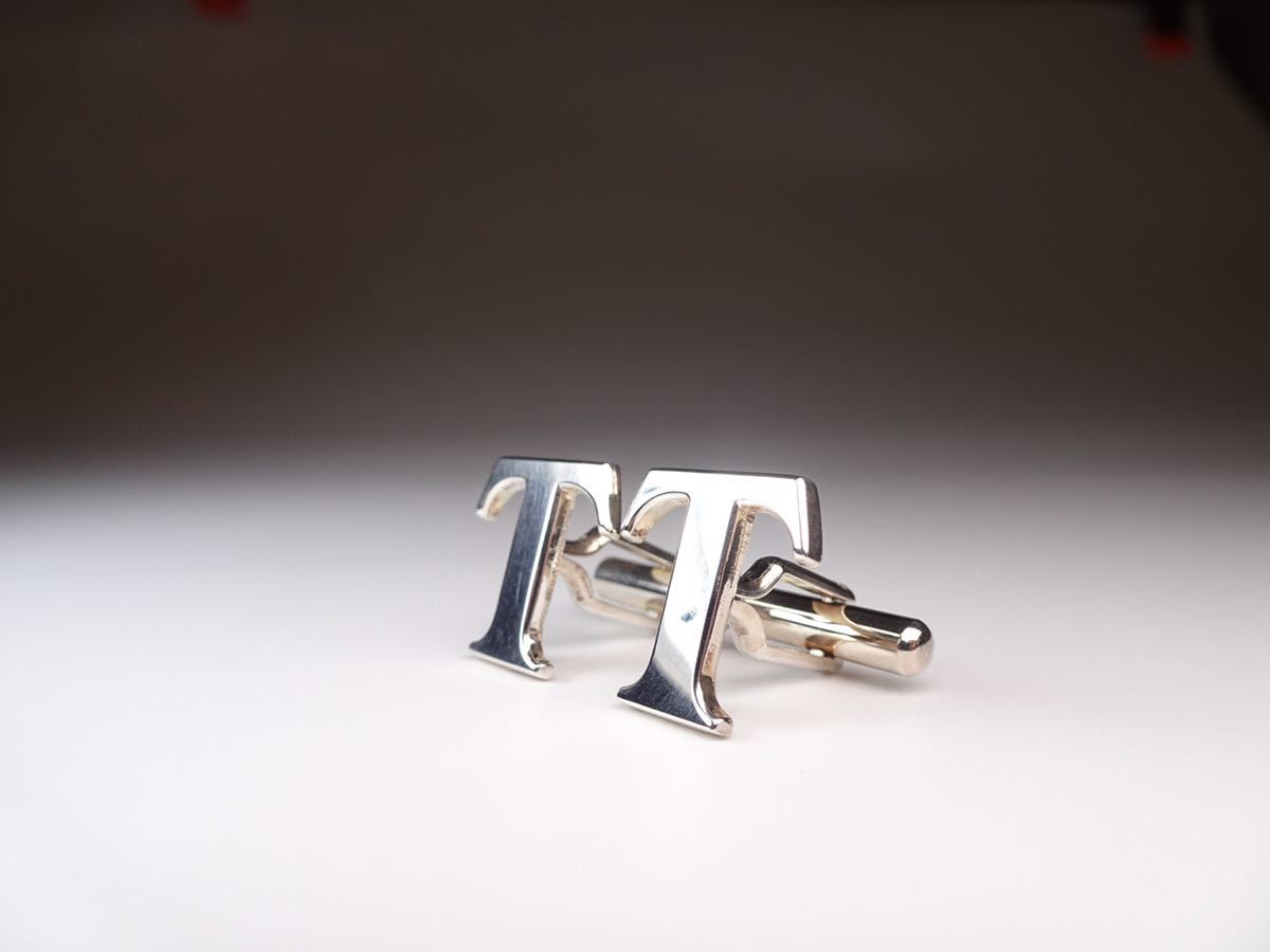  Tiffany T T emblem silver 925 cuff links cuffs button 