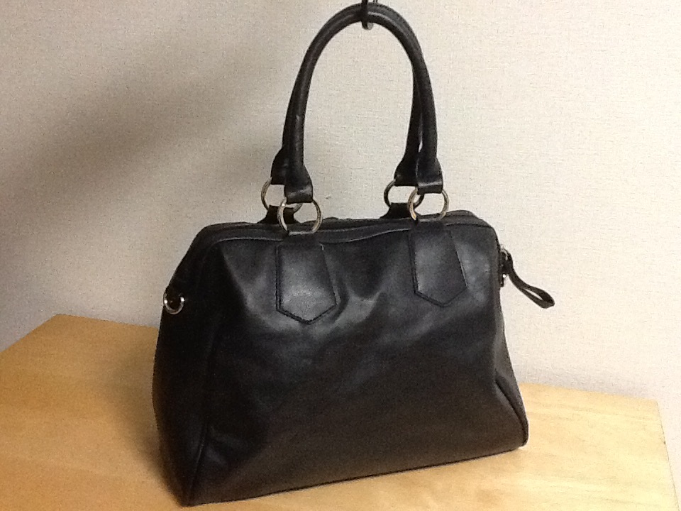  beautiful goods CECIL McBEE Cecil McBee leather bag black Mini Boston bag handbag black leather business bag 