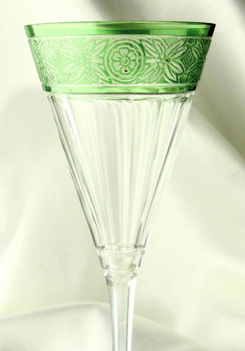稀少 OLD BACCARAT オールドバカラ EMPIRE グリーンの被せ 稀少 OLD BACCARAT オールドバカラ EMPIRE グリーンの被せ