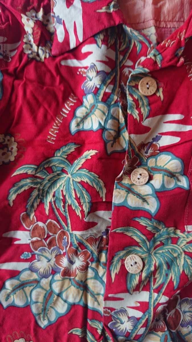 WASK　ワスク　アロハシャツ　ハワイアンシャツ　子供　ジュニア　１００　ストンプ・スタンプ 半袖シャツ _画像3