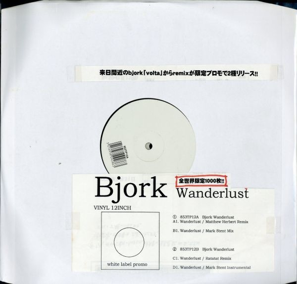 ◆レコード◆ビョーク BJORK◆WANDERLUST（ 限定プロモ2種) 全世界限定1000枚！◆an44_画像1