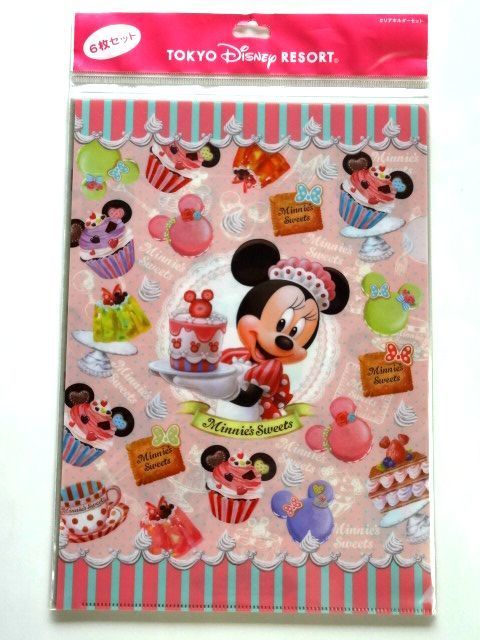 【廃盤】 TDR TDL/東京ディズニーリゾート★クリアホルダー 6枚 セット/Minnie's Sweets ミニー スイーツ★送料310円～_画像1