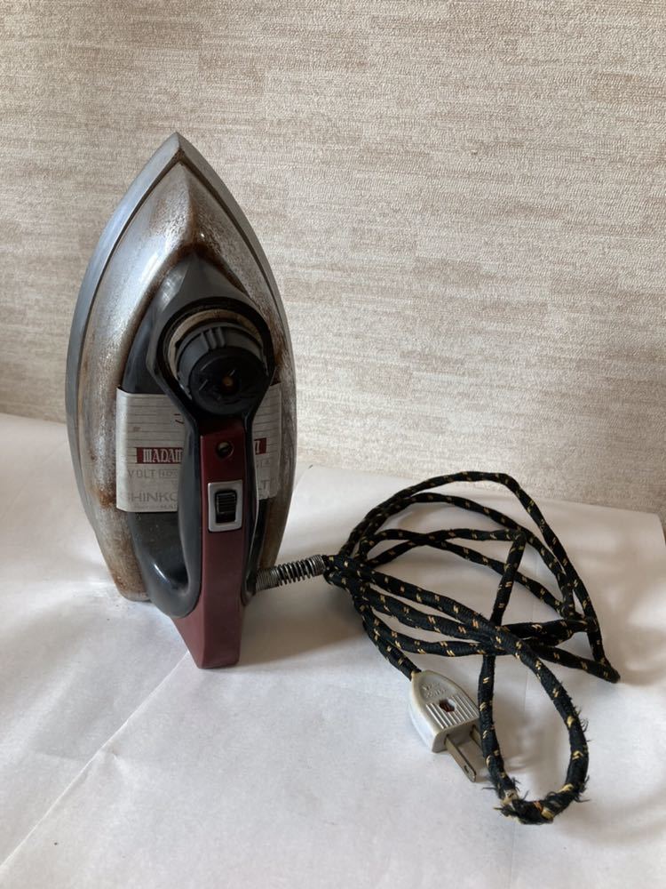  Showa Retro ma dam steam iron new . industry made in Japan box attaching old tool properties life consumer electronics Vintage 