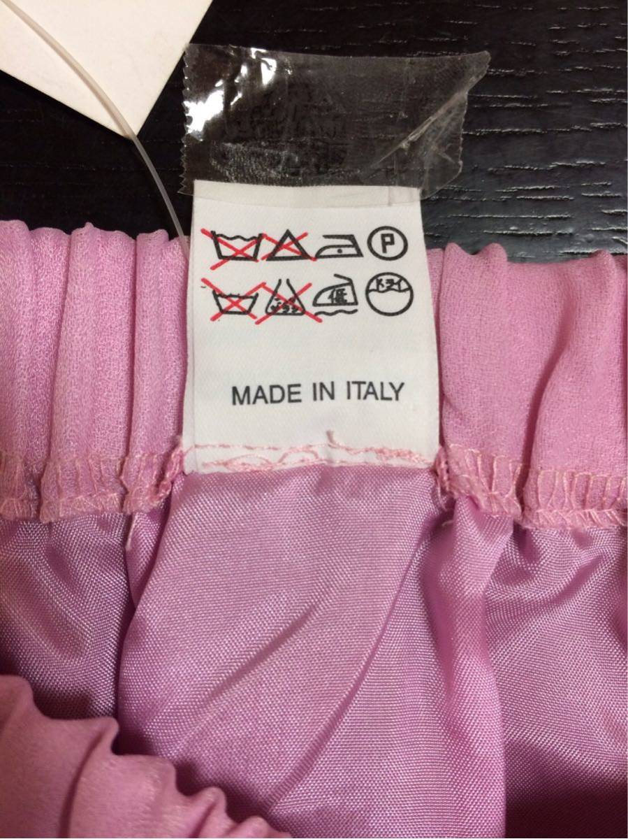 イタリア製 CREOLA クレオラ シフォン スカート プリーツ 薄ピンク サイズB 未使用 ★ E168_画像4