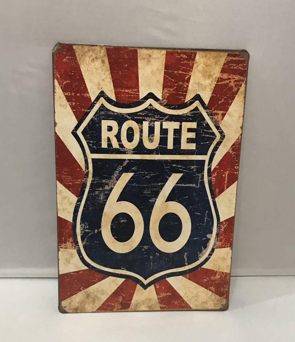 新品●ROUTE66 カラフル アメリカン雑貨 ビンテージ風 ブリキ看板 カラフル おしゃれ かっこいい インテリアに ヴィンテージ レトロ K05