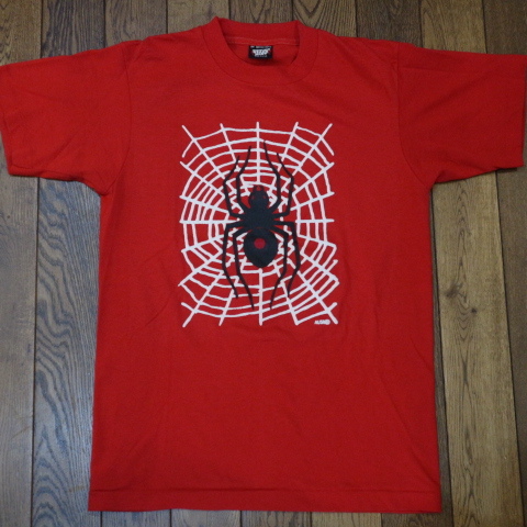ヤフオク 90s Usa製 クモ 蜘蛛の巣 Tシャツ M レッド 発砲