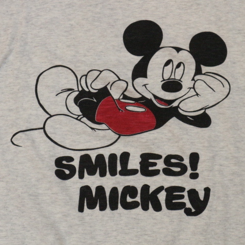 Disney SMILES! MICKEY Tシャツ L ホワイト 半袖 ディズニー ミッキーマウス キャラクター イラスト ミニー ドナルドダック グーフィー _画像1
