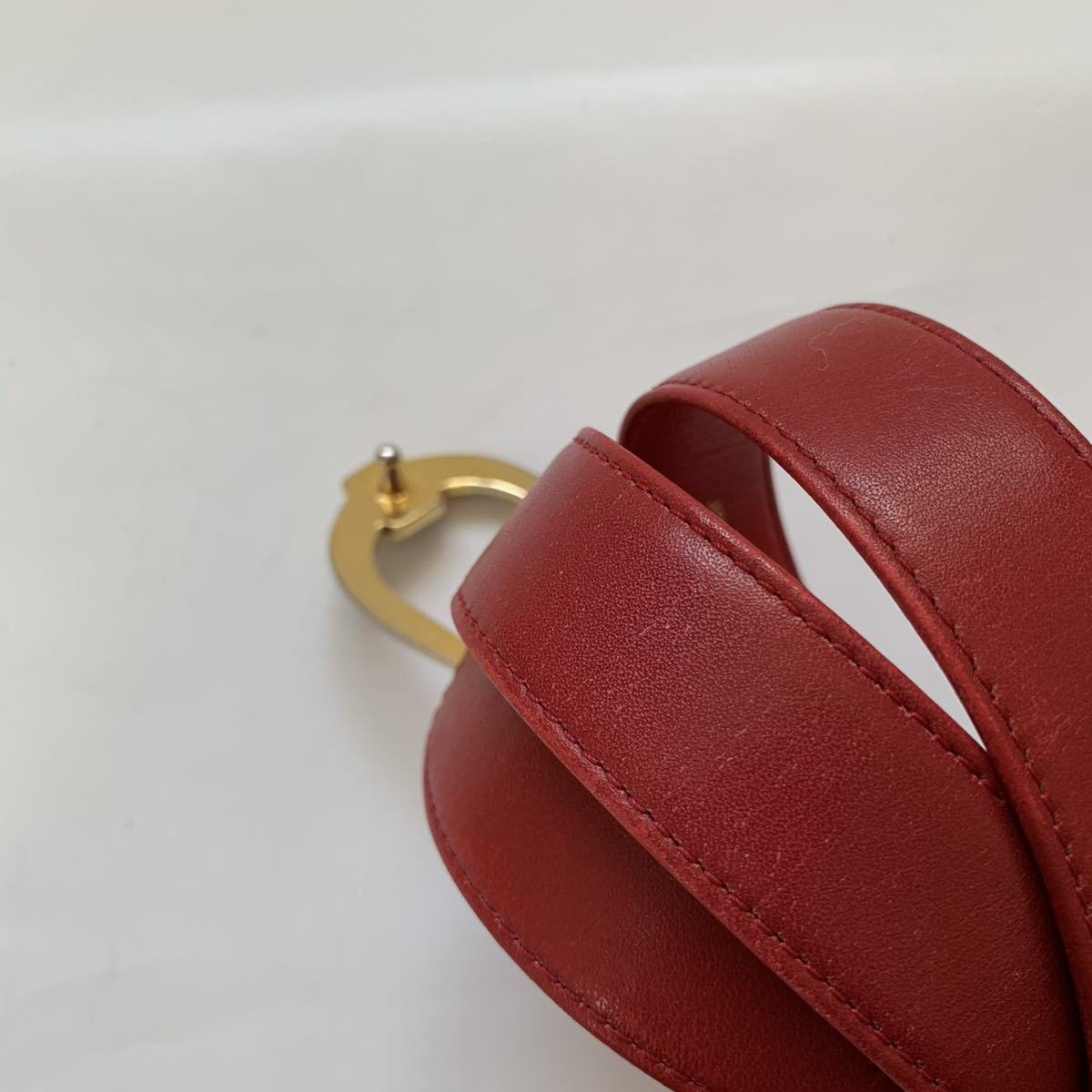送料込み】Christian Dior クリスチャンディオール レッド ベルト