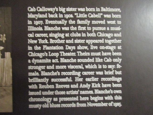 Blanche Calloway ： Without That Gal ! LP // Cab Calloway の姉のようです。 / Jive / Jump / 落札5点で送料無料_画像5