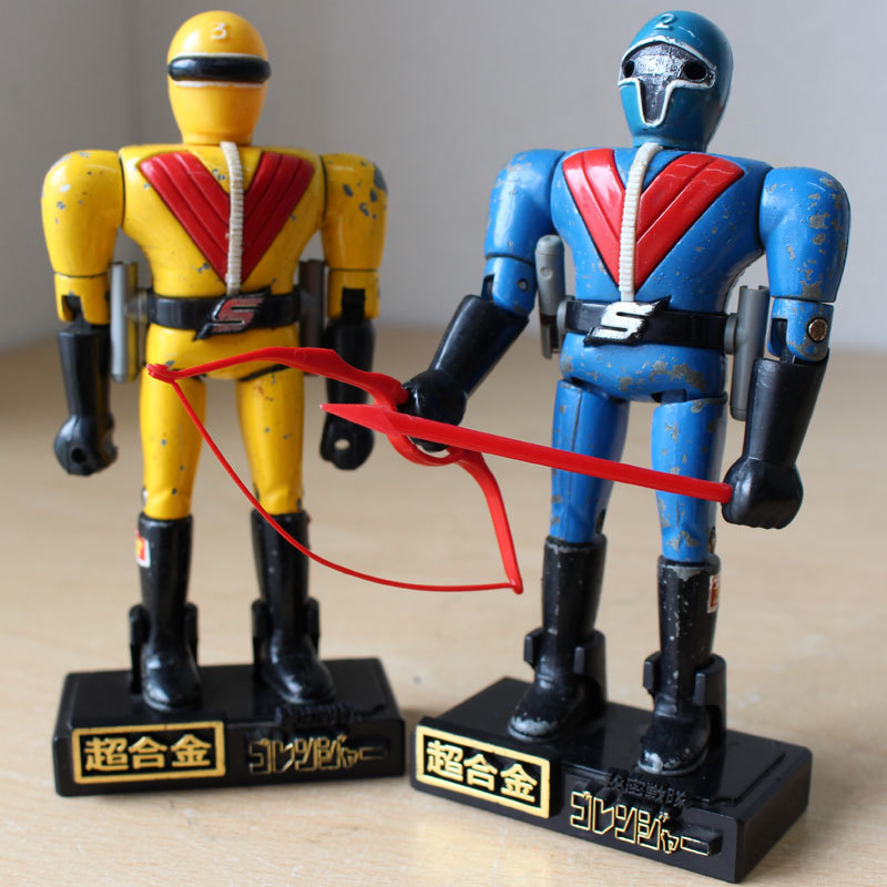 * подлинная вещь Chogokin мак po шестерня ka Himitsu Sentai Goranger blue star PA-76 &ki Ranger голубой Ranger комплект *