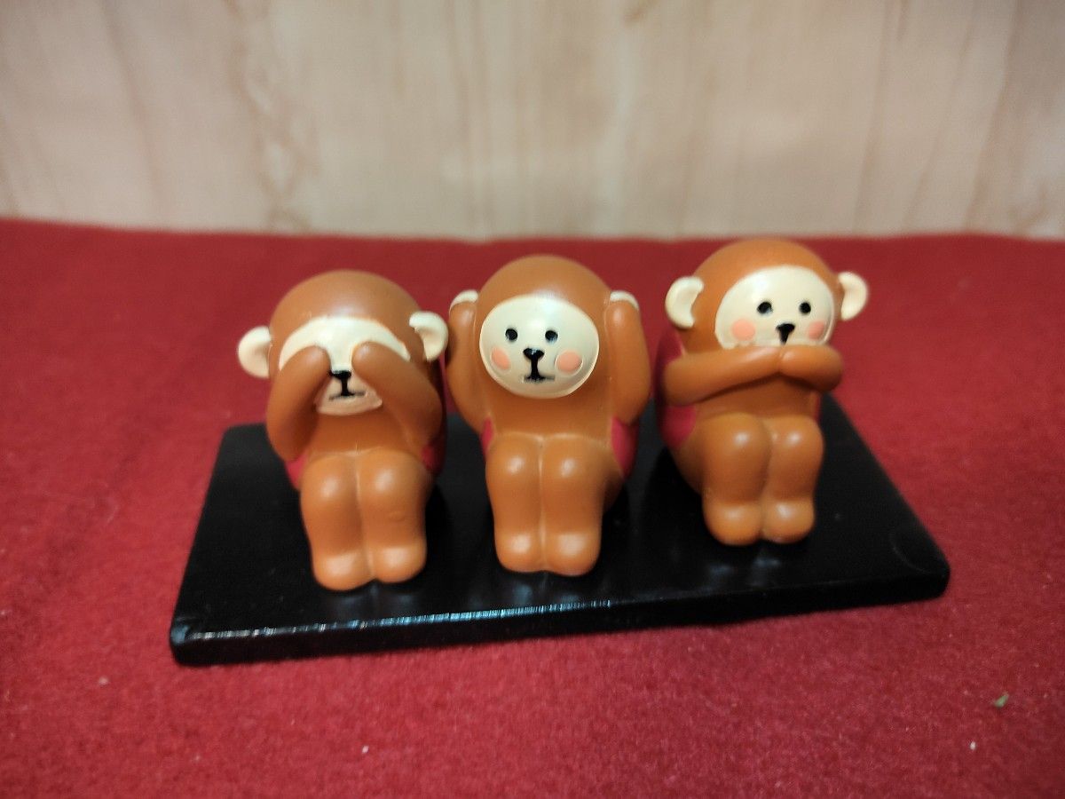 申　三 猿　ポジティブ　サル　干支 set　デコレ　コンコンブル 申 三 猿 ポジティブ サル 干支 set デコレ コンコンブル - メルカリ