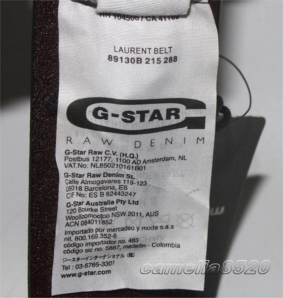 ジースターロウ G-Star RAW LAURENT レザー ベルト 95 / 38 ウエスト 91～103cm 茶色 ブラウン 未使用 展示品_画像5
